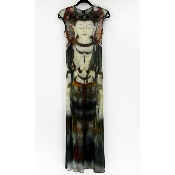 Vivienne Tam Rare Kuan Yin buddha Maxi Dress MINT Condtion S - Picture 2 of 4